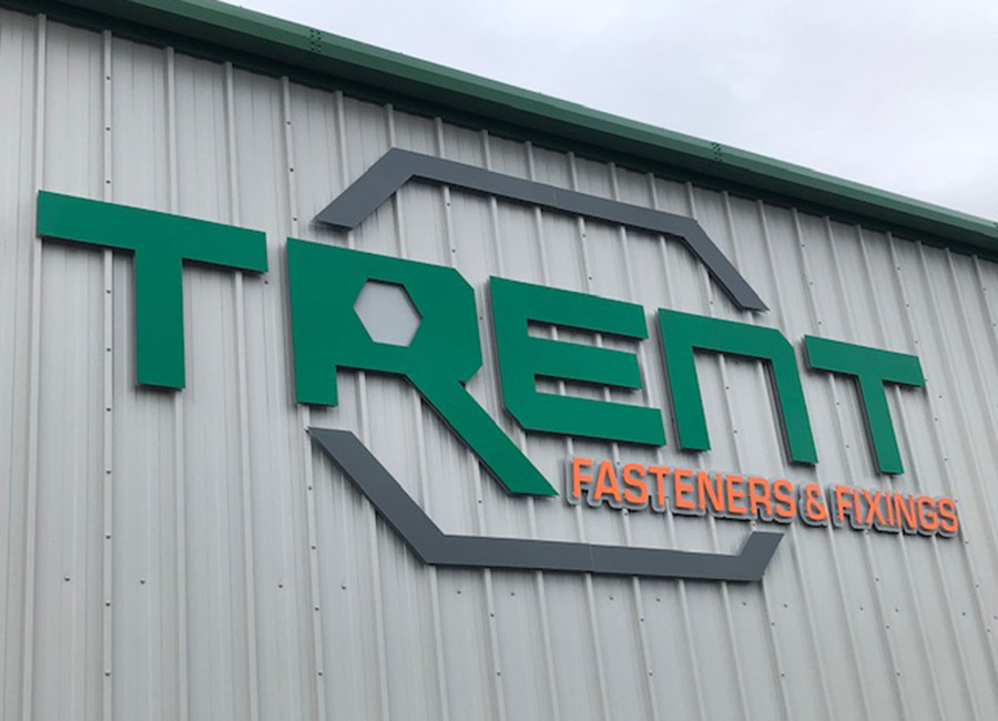 Signage on the Trent Fastners building in Shropshire