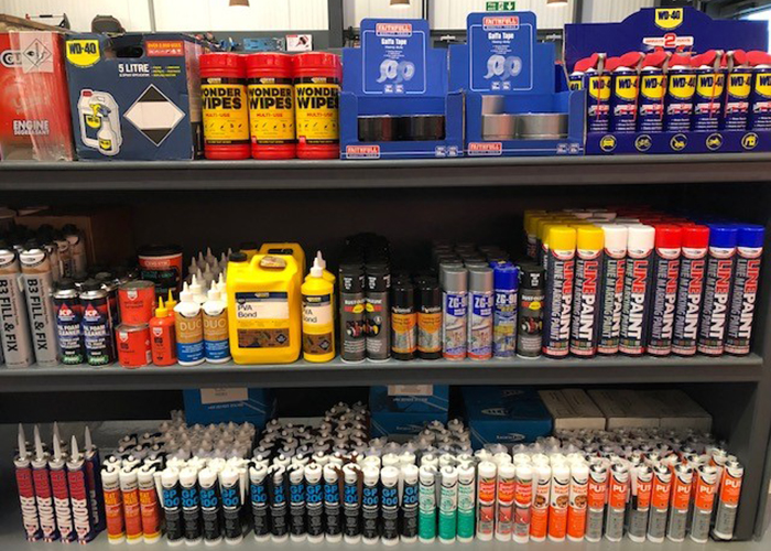 Wide range of sealants available at the Trent Fasteners trade counter in Shropshire